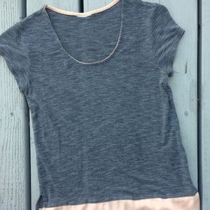 Anthropologie Heathered Gray and Peach Top